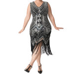 Robe Gatsby Grande Taille Argent Années Folles