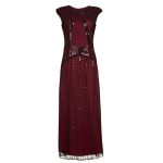 Robe Gatsby Longue Bordeaux Années Folles