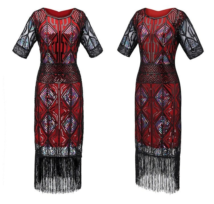 Robe Gatsby écarlate élégante – Image 3