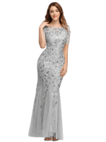 Robe Gatsby Longue Vintage Argent Rétro Chic