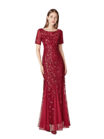 Robe Gatsby Longue Vintage Bordeaux Années Folles
