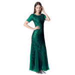 Robe Gatsby Longue Vintage Verte Rétro Chic
