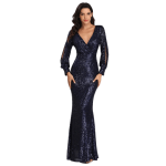 Robe Gatsby Manche Longue Marine Chic Années Folles