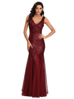 Robe Gatsby Mariage Bordeaux Rétro Chic