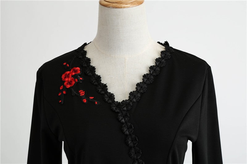 Robe Guinguette avec motif cigogne brodé – Image 4