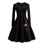 Robe Guinguette Broderie Cigogne | Vintage-Dressing