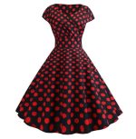 Robe Guinguette Noire Pois Rouge