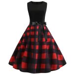 Robe Guinguette Quadrillage Rouge et Noir | Vintage-Dressing