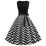 Robe Guinguette Rayures Noires et Blanches | Vintage-Dressing