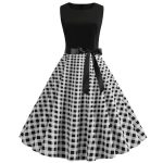 Robe Guinguette Vichy Noir et Blanc | Vintage-Dressing