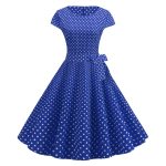 Robe Pin Up Bleu Pois Blancs