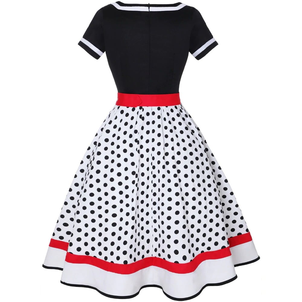 Robe Pin-Up bicolore noir et blanc – Image 3