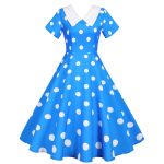 Robe Pin Up Rockabilly Bleue Année 50