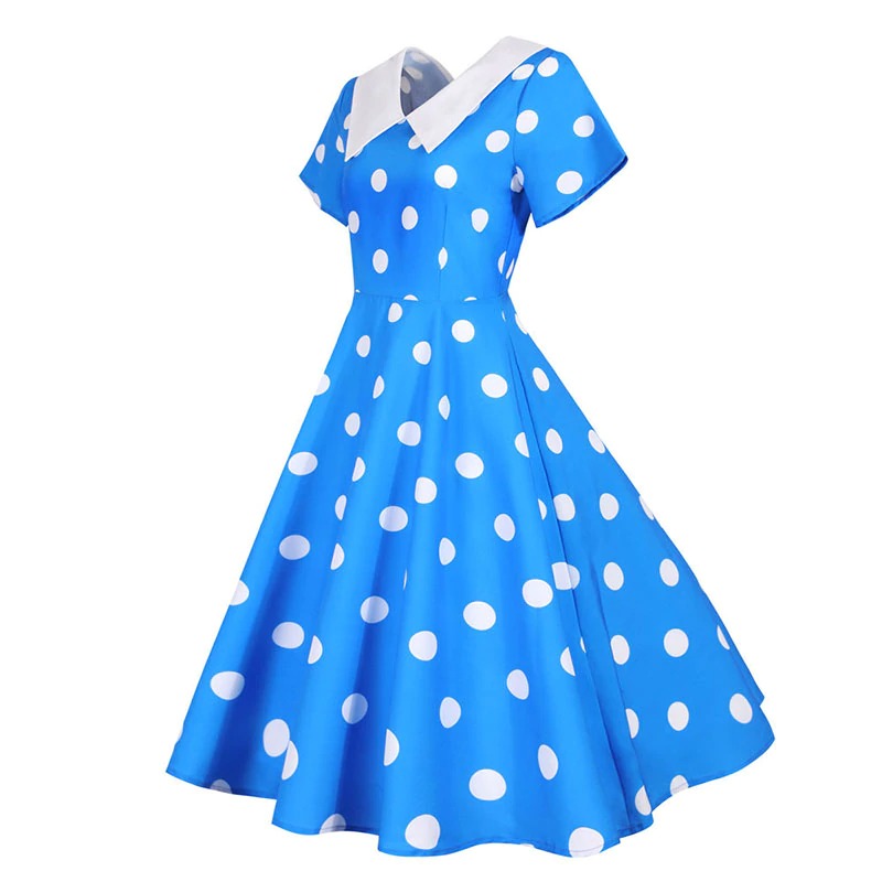 Robe Pin-Up style Rockabilly bleue – Image 2