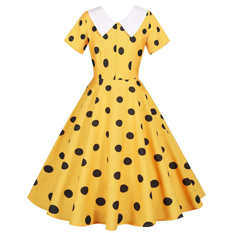 Robe Pin-Up style Rockabilly jaune – Image 3