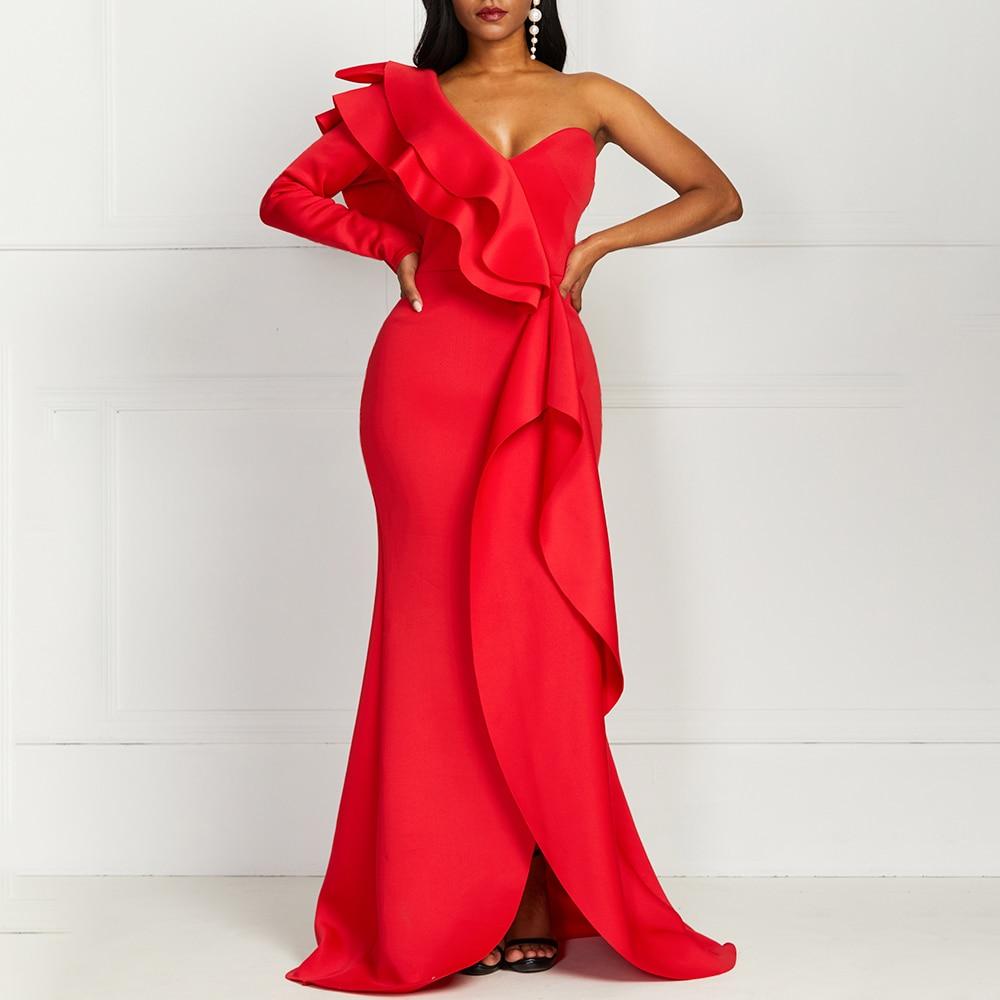 Robe Pin-Up rouge avec volants – Image 3
