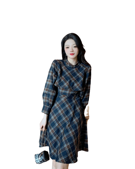 Robe vintage motif à carreaux – Image 3