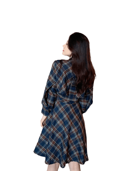 Robe vintage motif à carreaux – Image 4