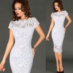 Robe Vintage Dentelle Soirée Blanc Chic