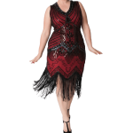 Robe Gatsby Grande Taille Rouge Années Folles