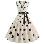 Robe Vintage Pas Cher Blanche Pois Pin-Up