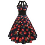 Robe Vintage Pin-Up Fraises Rétro Chic