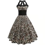 Robe Vintage Styl Pin-Up Léopard